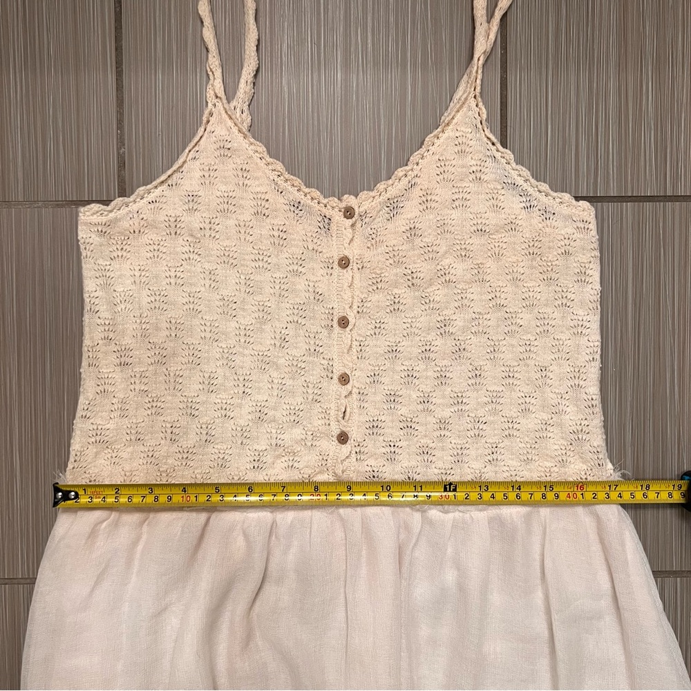 Free People Intimately cream off white sheer lightweight summer dress medium NWT - Picture 8 of 11